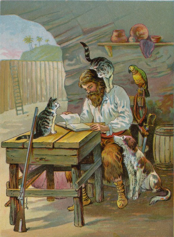 Robinson Crusoe w domu na zamku autorstwa English School