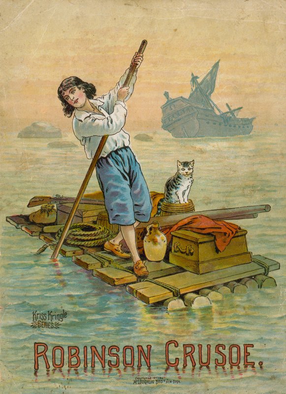 Robinson Crusoe na swojej tratwie autorstwa English School