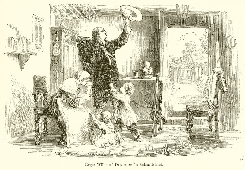 Roger Williams Wyjazd na wyspę Salem autorstwa English School