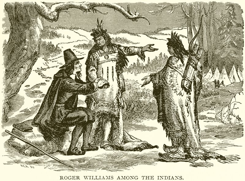 Roger Williams wśród Indian autorstwa English School