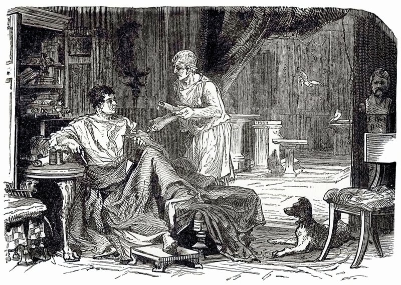 Studium rzymskie, ilustracja z Cassells Illustrated Universal History autorstwa Edwarda Olliera, opublikowana w 1890 r. (obraz ulepszony cyfrowo) autorstwa English School