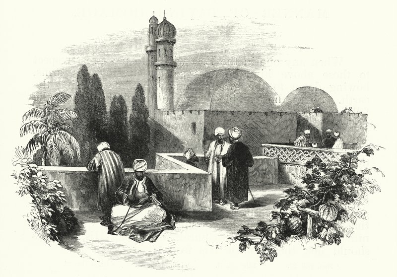 Taras na dachu (grawerowanie) autorstwa English School