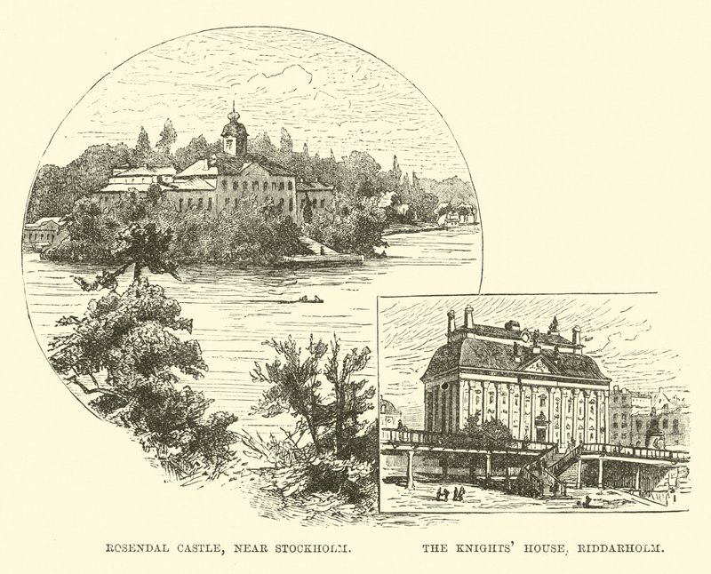 Zamek Rosendal, niedaleko Sztokholmu; Dom Rycerzy, Riddarholm autorstwa English School