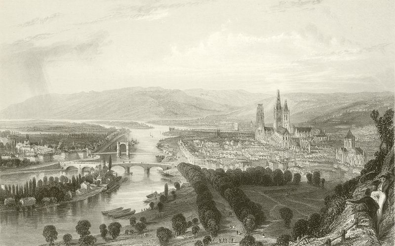 Rouen nad Sekwaną autorstwa English School