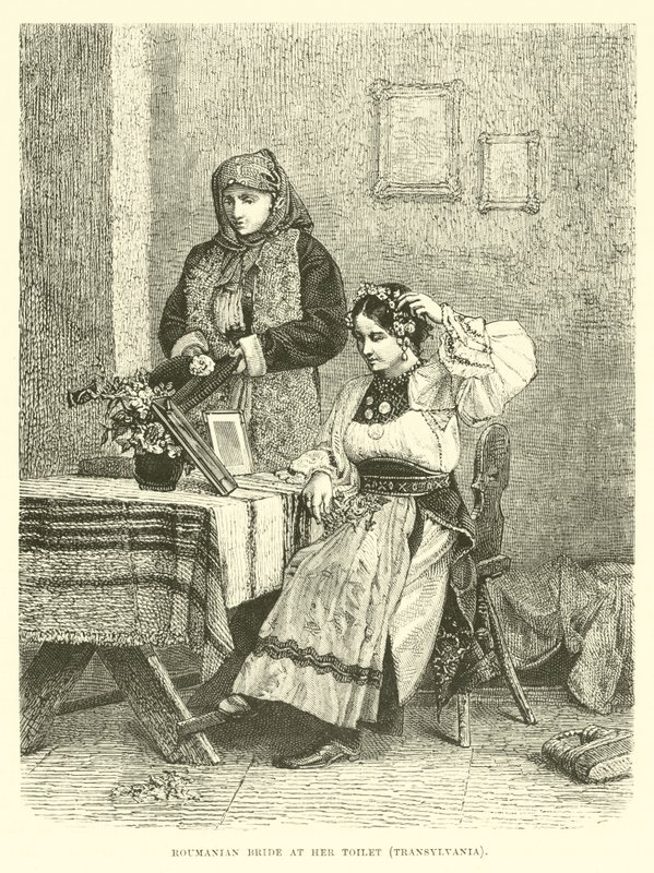 Rumuńska panna młoda w swojej toalecie, Transylwania autorstwa English School