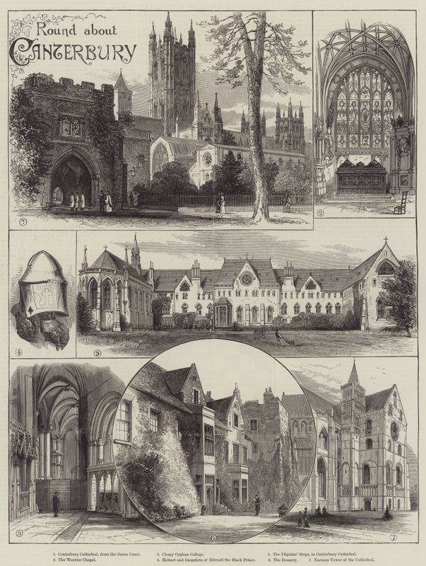 Wokół Canterbury (grawerowanie) autorstwa English School