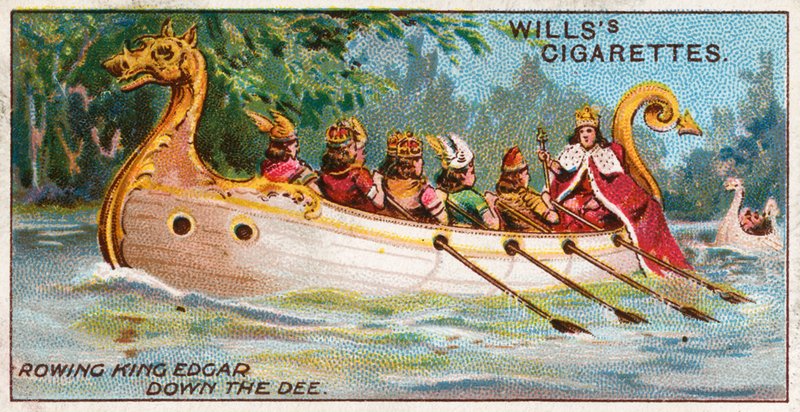 Wiosłujący król Edgar w dół Dee autorstwa English School