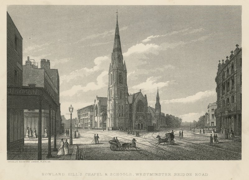 Rowland Hills Chapel and Schools, Westminster Bridge Road, Lambeth autorstwa English School