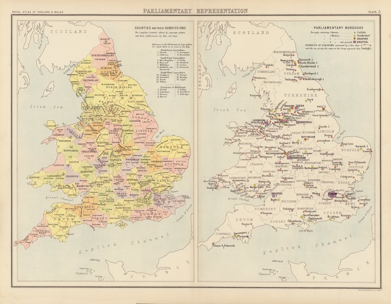 Atlas Królewski, ok. 1900: Reprezentacja Parlamentarna (kolor lito) autorstwa English School