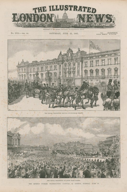 Królewska procesja opuszcza Pałac Buckingham i Hyde Park Corner autorstwa English School