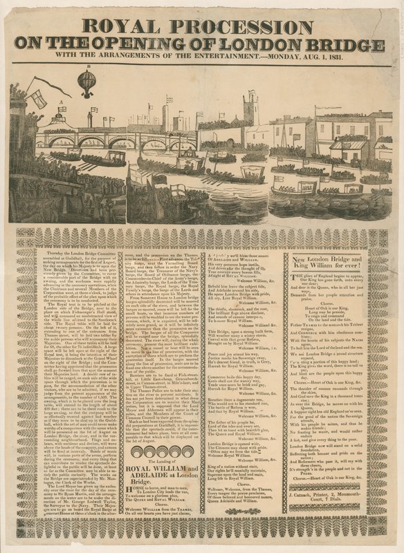 Królewska Procesja na otwarcie London Bridge, 1 sierpnia 1831 r autorstwa English School