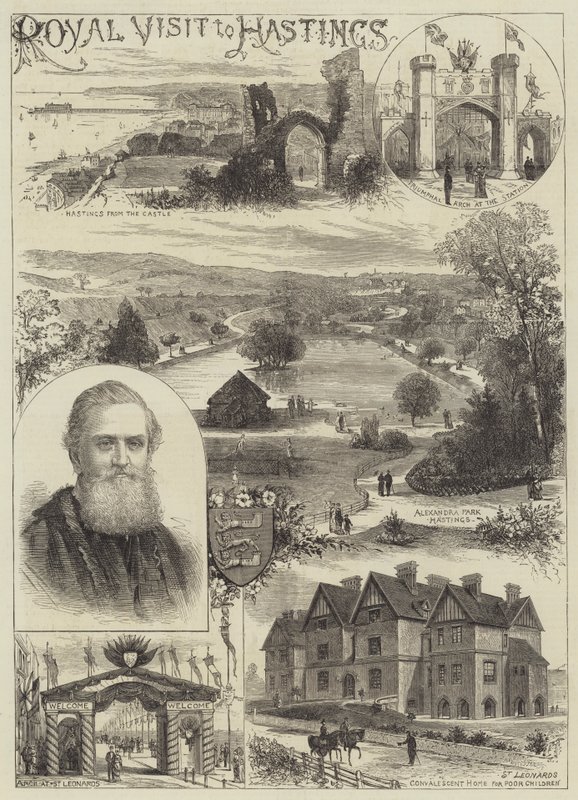 Królewska wizyta w Hastings (grawerowanie) autorstwa English School