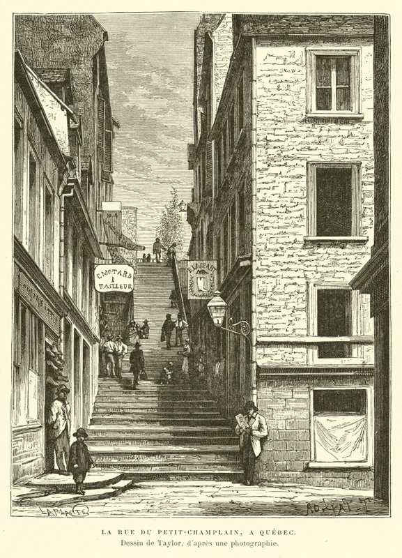 Rue du Petit-Champlain, Quebec City, Kanada autorstwa English School