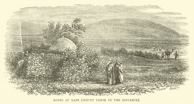 Ruiny w Nain, góra Tabor w oddali autorstwa English School