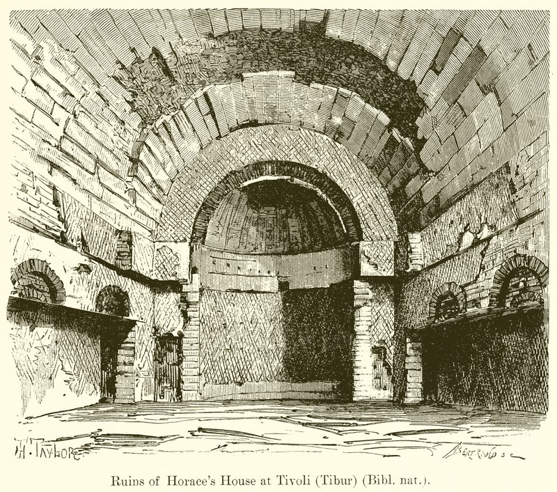 Ruiny domu Horaces w Tivoli (Tibur) (Biblia narod.) autorstwa English School