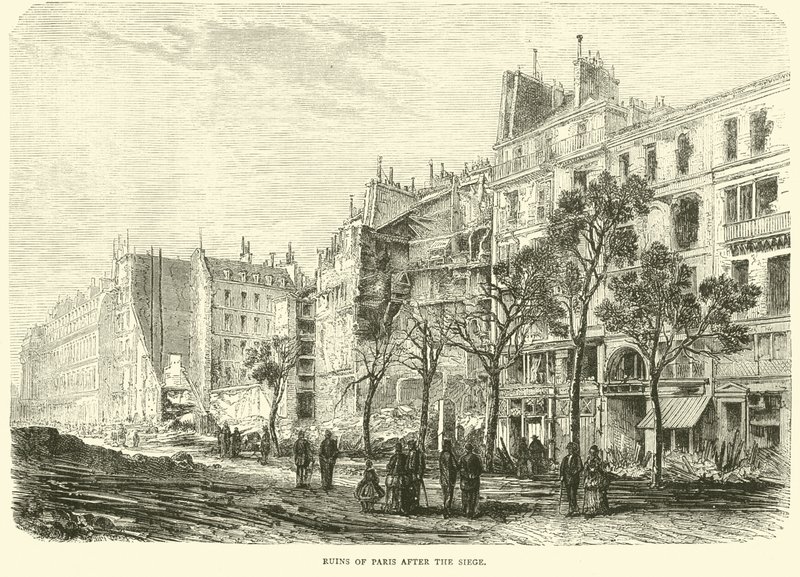 Ruiny Paryża po oblężeniu, kwiecień 1871 autorstwa English School
