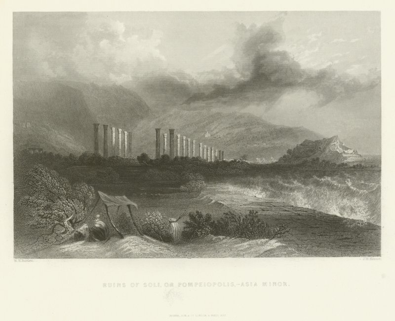 Ruiny Soli lub Pompeiopolis, Azja Mniejsza, 1837 autorstwa English School