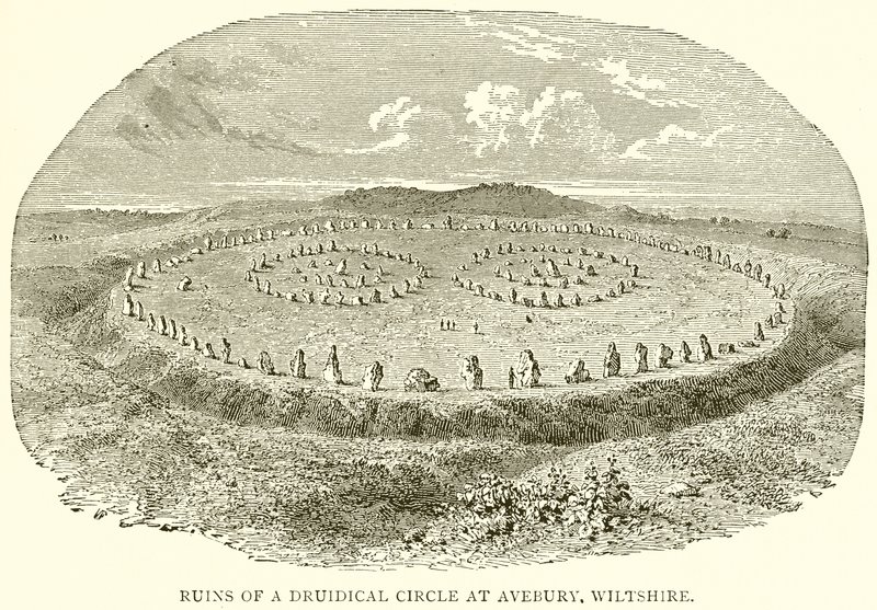 Ruiny Druidical Circle w Avebury, Wiltshire autorstwa English School