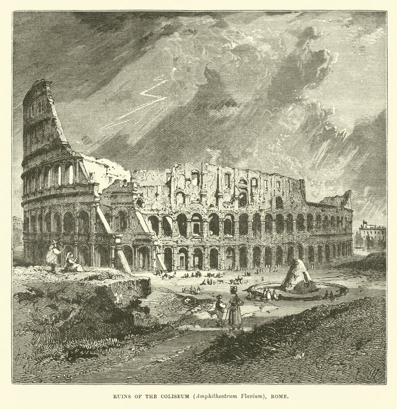 Ruiny Koloseum, Amphitheatrum Flavium, Rzym autorstwa English School