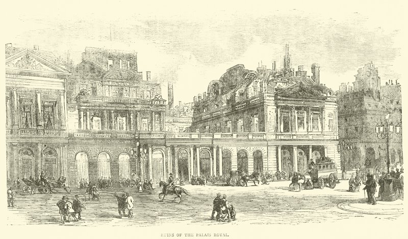 Ruiny Palais Royal, maj 1871 autorstwa English School