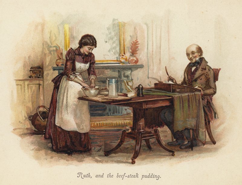 Ruth i budyń wołowy (chromolitho) autorstwa English School