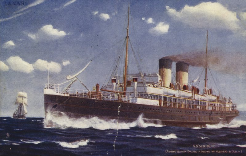 SS Scotia, biegnący między Anglią a Irlandią przez Holyhead i Dublin autorstwa English School