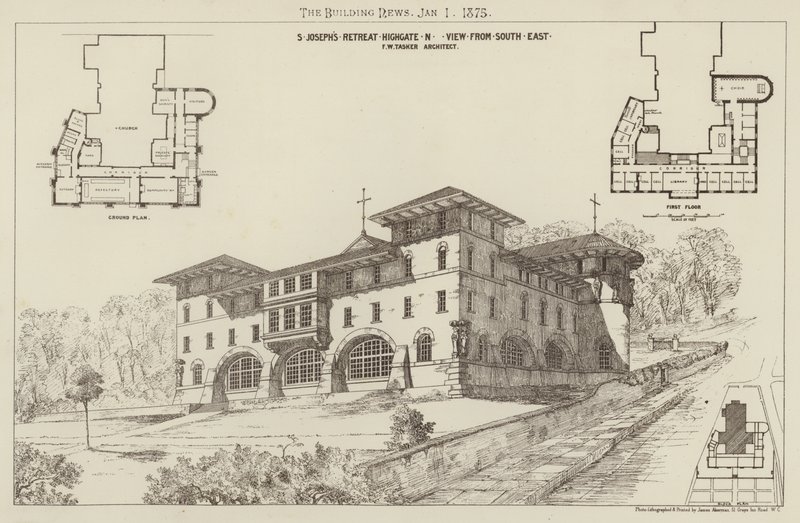 S Rekolekcje Józefa, Highgate, N, Widok z południowego wschodu (rycina) autorstwa English School