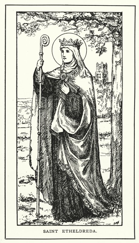 Święta Etheldreda (rycina) autorstwa English School