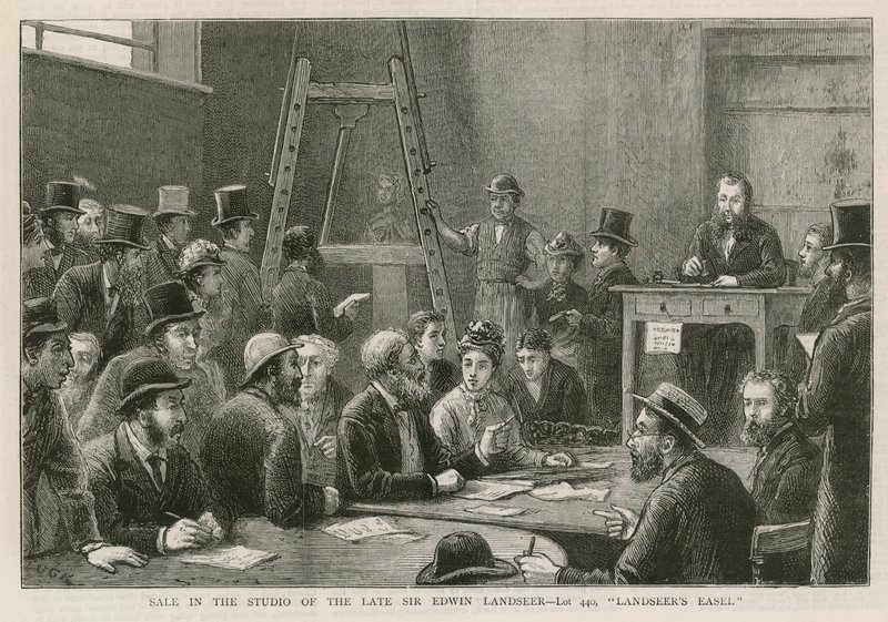 Wyprzedaż w pracowni śp. Sir Edwina Landseera autorstwa English School