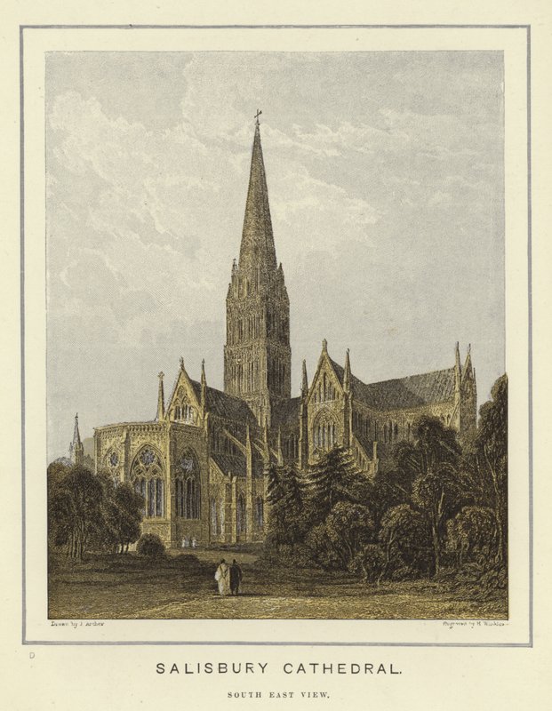 Katedra w Salisbury, widok na południowy wschód autorstwa English School
