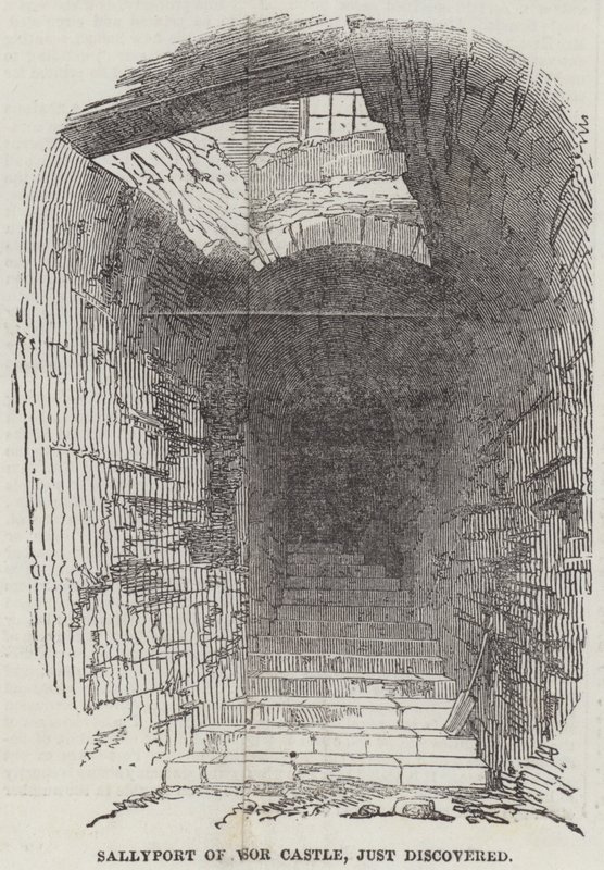 Sallyport zamku Windsor, właśnie odkryto (rycina) autorstwa English School