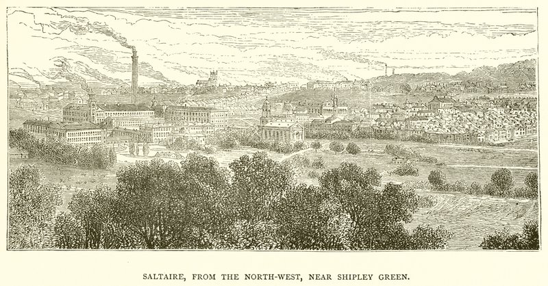 Saltaire, z północnego zachodu, w pobliżu Shipley Green autorstwa English School