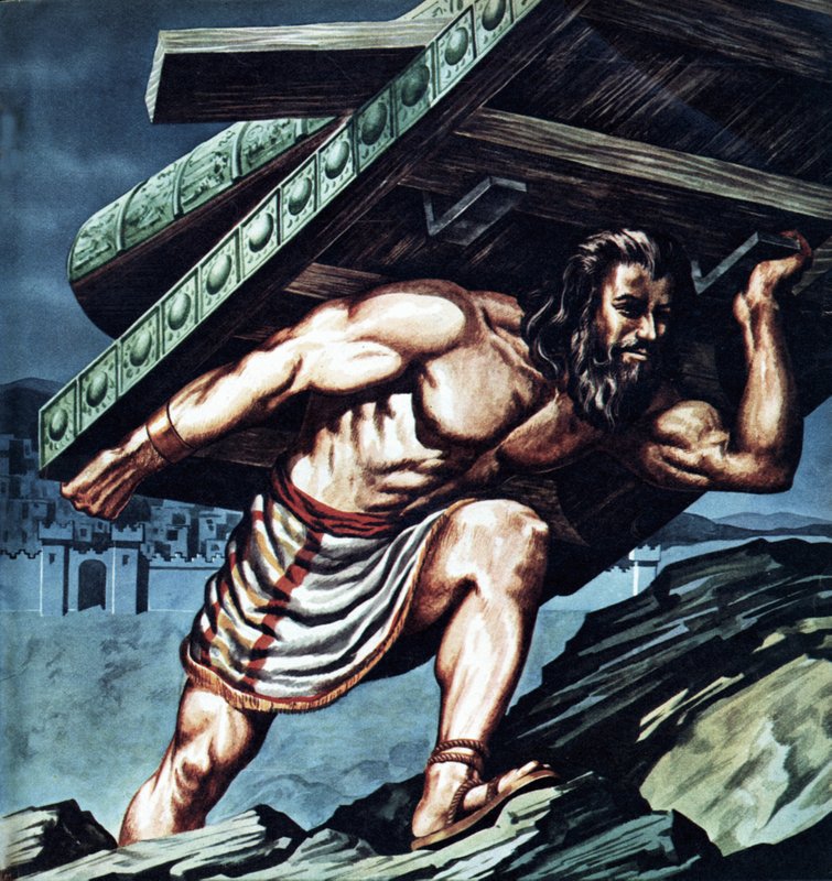Samson niosący bramę Gazy autorstwa English School