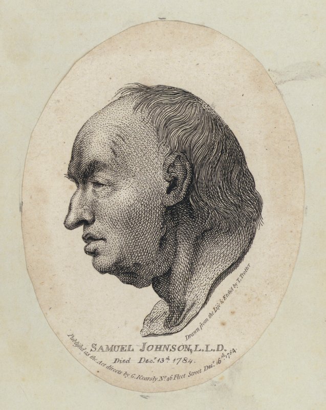 Samuel Johnson, angielski pisarz i leksykograf (akwaforta) autorstwa English School