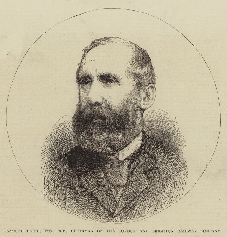 Samuel Laing, Esquire, MP, przewodniczący London and Brighton Railway Company (rycina) autorstwa English School