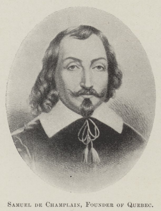 Samuel de Champlain, założyciel Quebecu (lito) autorstwa English School