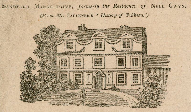 Sandford Manor House, Fulham, Londyn, dawniej miejsce zamieszkania Nell Gwynne autorstwa English School