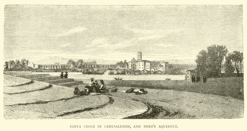 Santa Croce w Gerusalemme i akwedukt Nerona autorstwa English School