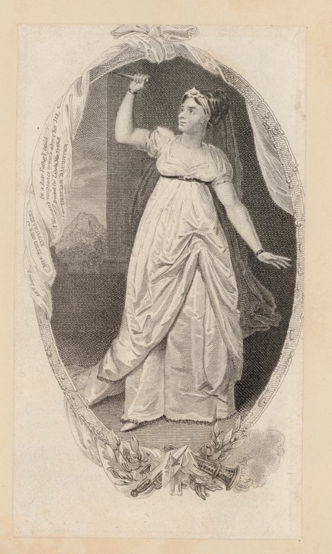 Sarah Siddons, aktorka, jako Euphrasia (grafika) autorstwa English School