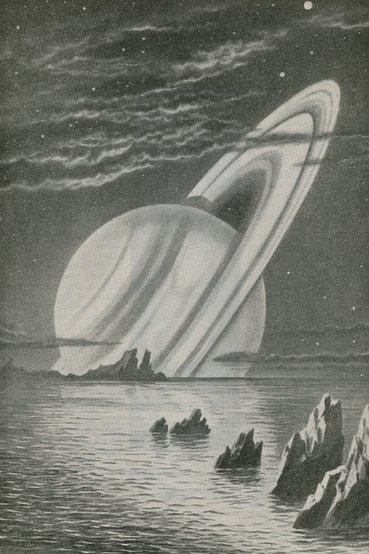 Saturn jak zachodzące słońce autorstwa English School