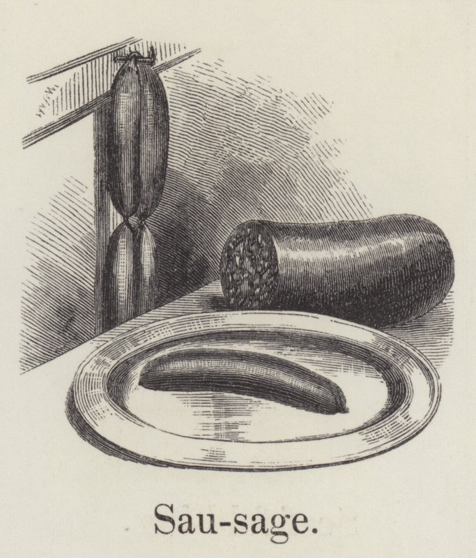 Kiełbasa (grawerowanie) autorstwa English School