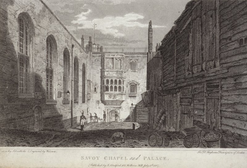 Kaplica i pałac Savoy, Londyn, 1807 autorstwa English School