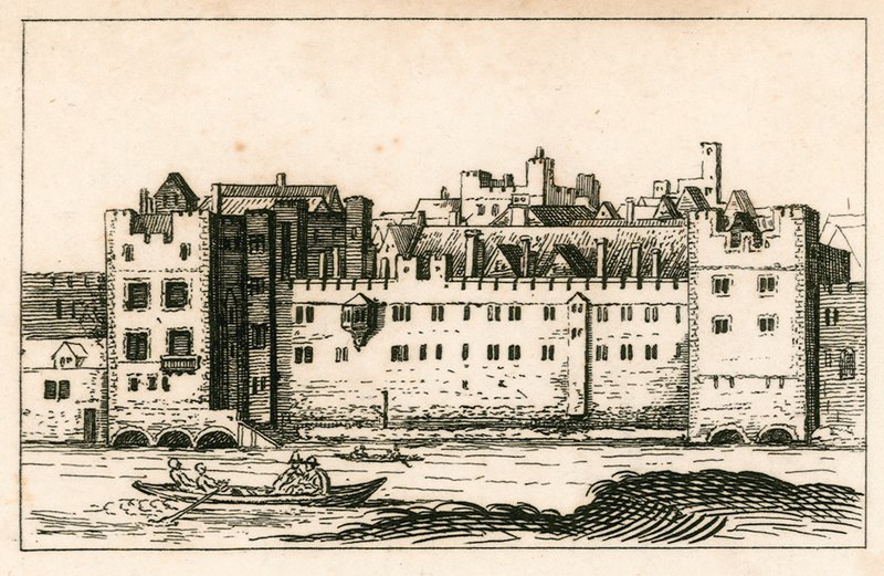 Savoy, Londyn, jak w roku 1650, z akwaforty W Holler autorstwa English School