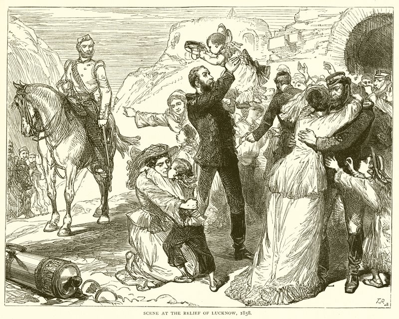 Scena na Odsieczowi Lucknow, 1858 autorstwa English School