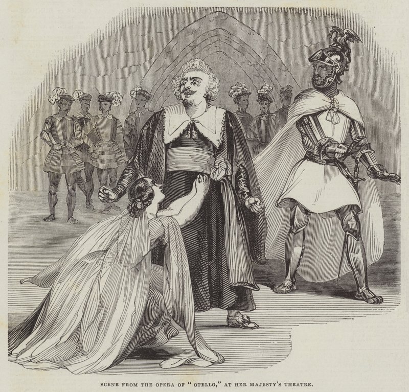 Scena z opery „Otello” w Teatrze Jej Królewskiej Mości (rycina) autorstwa English School