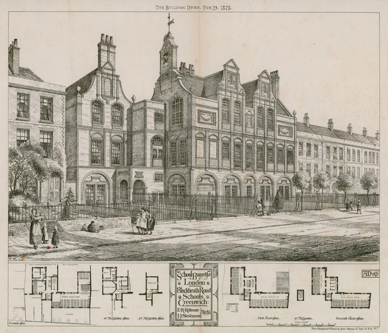 Rada Szkolna dla Londynu, Blackheath Road Schools, Greenwich, Londyn autorstwa English School