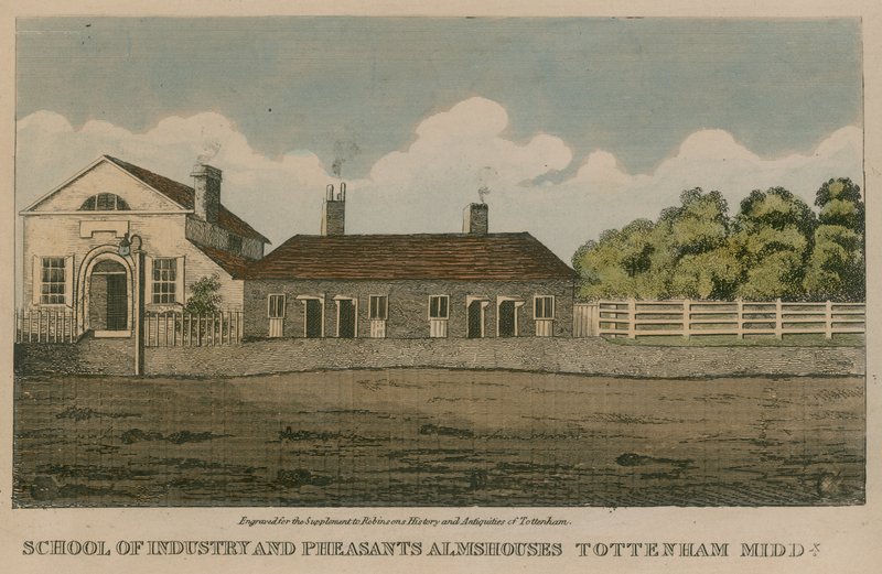 School of Industry and Pheasants Almshouses, Tottenham, Londyn autorstwa English School
