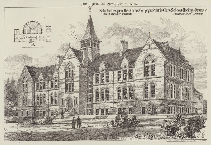 Wybrany projekt dla gimnazjów firmy spożywczej, Hackney Downs, obecnie w trakcie montażu (grawerowanie) autorstwa English School