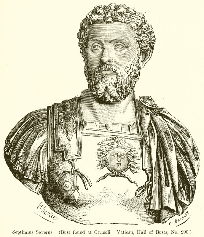 Septymiusza Sewera. (Popiersie znalezione w Otricoli. Vatiean, Hall of Busts, nr 290) autorstwa English School