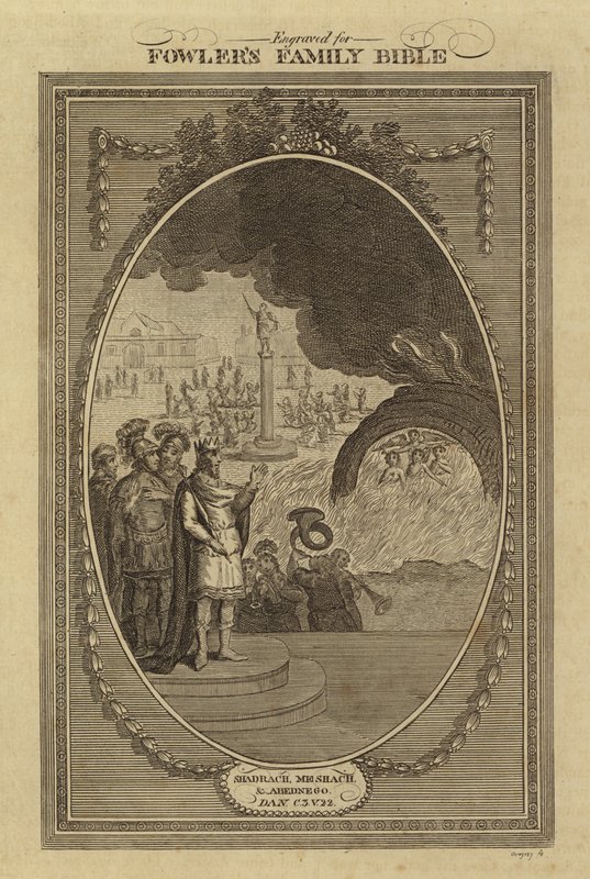 Szadrach, Meszach i Abed-Nego, Daniel, rozdział 3, werset 22 (rycina) autorstwa English School
